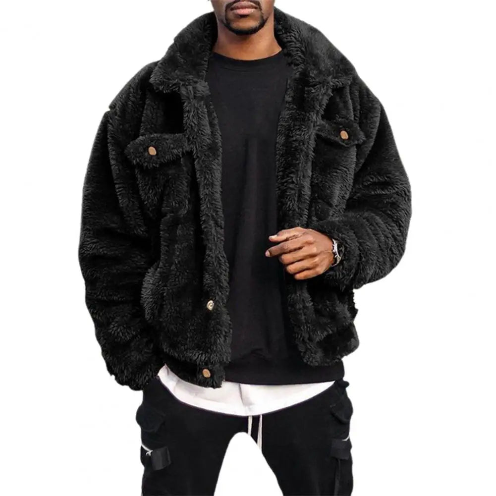 Men’s Luxe Faux Fur Street Jacket – Ultra-Soft Winter Comfort