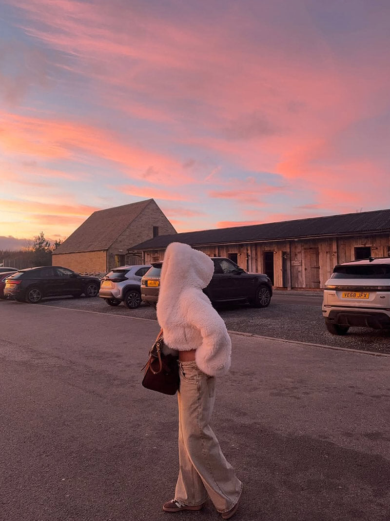 FluffyWarm Oversized Faux Fur Hooded Coat – Women’s Winter Jacket