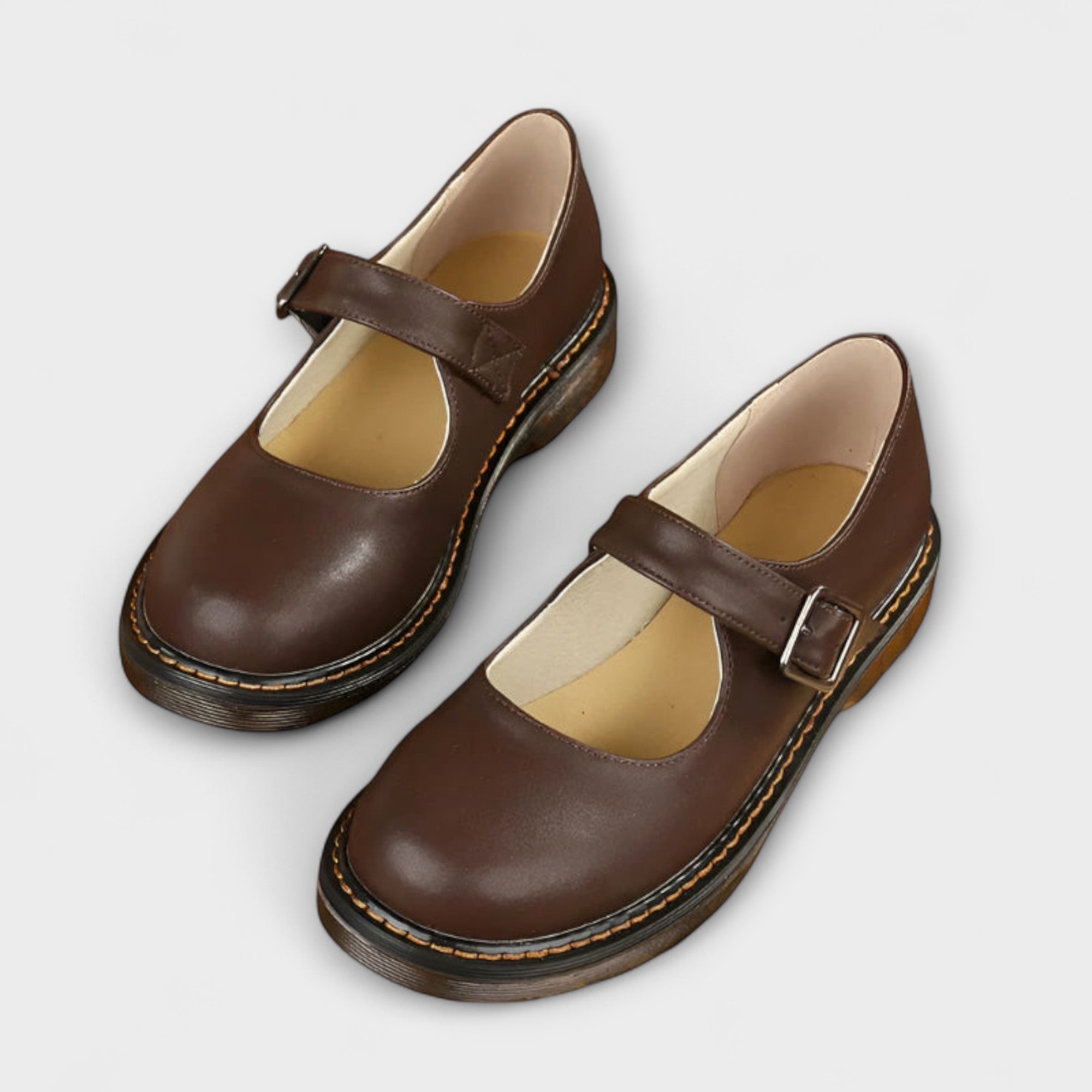Women’s Vintage Mary Jane Shoes – Brown Classic Editio