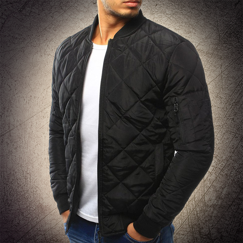 Men’s Quilted Bomber Jacket – Classic Design & Everyday Warmth