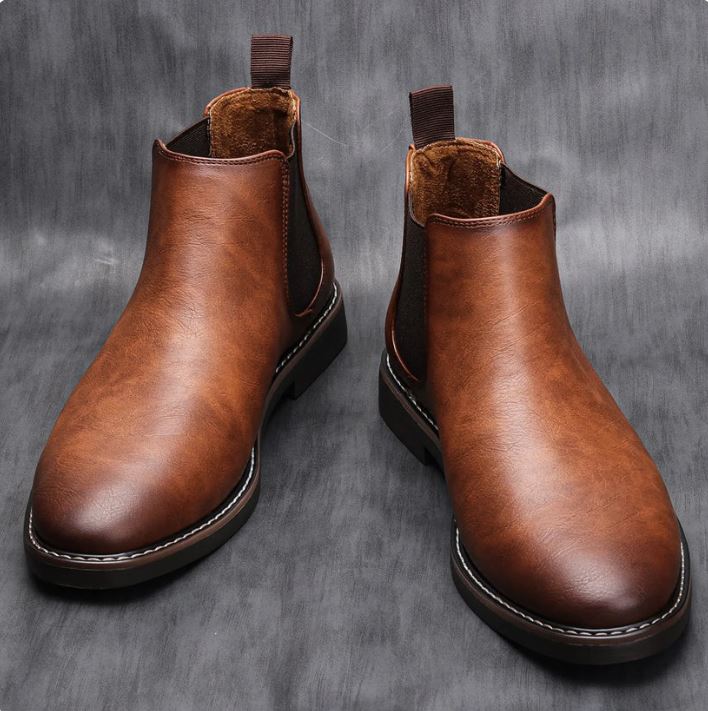 Men’s Classic Leather Chelsea Boots – Timeless Design & Everyday Comfort