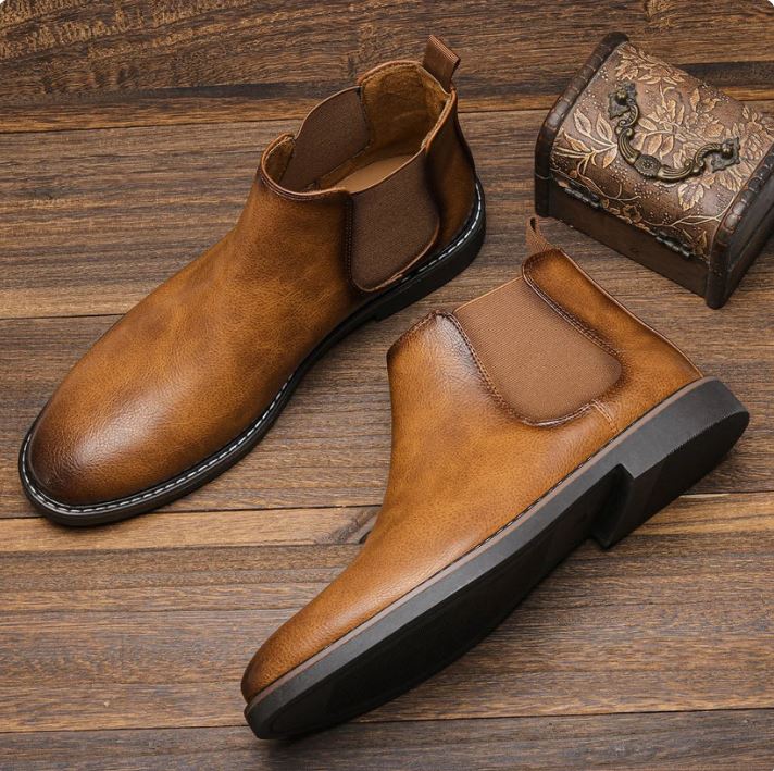 Men’s Classic Leather Chelsea Boots – Timeless Design & Everyday Comfort