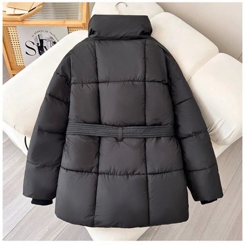 BeltedWarm Elegant Puffer Coat – Women’s Winter Jacket