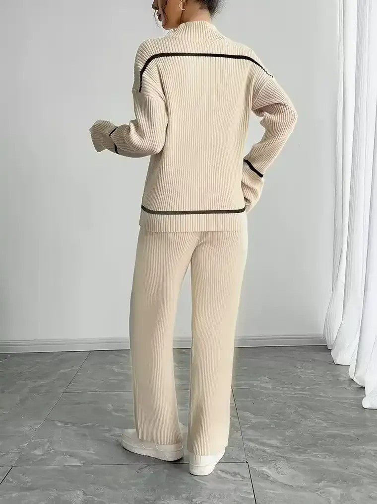 Ribbed Knit Two-Piece Lounge Set – Soft, Stretchy & Minimalist