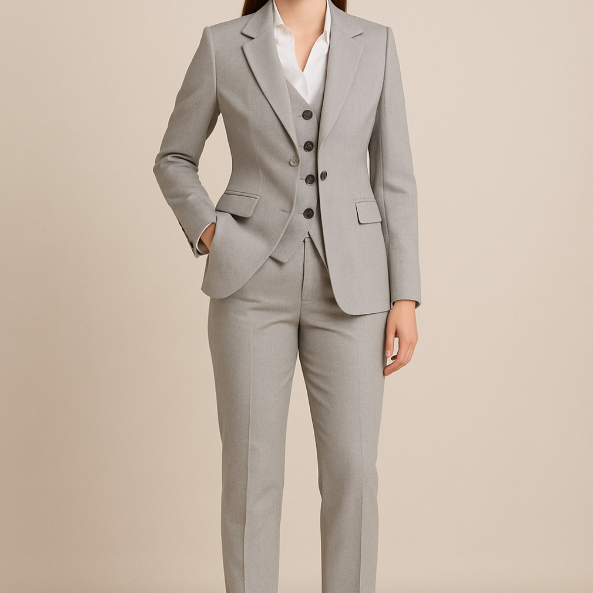 Women’s 3-Piece Set – Elegant Tailored Suit Ensemble for Work or Social Occasions