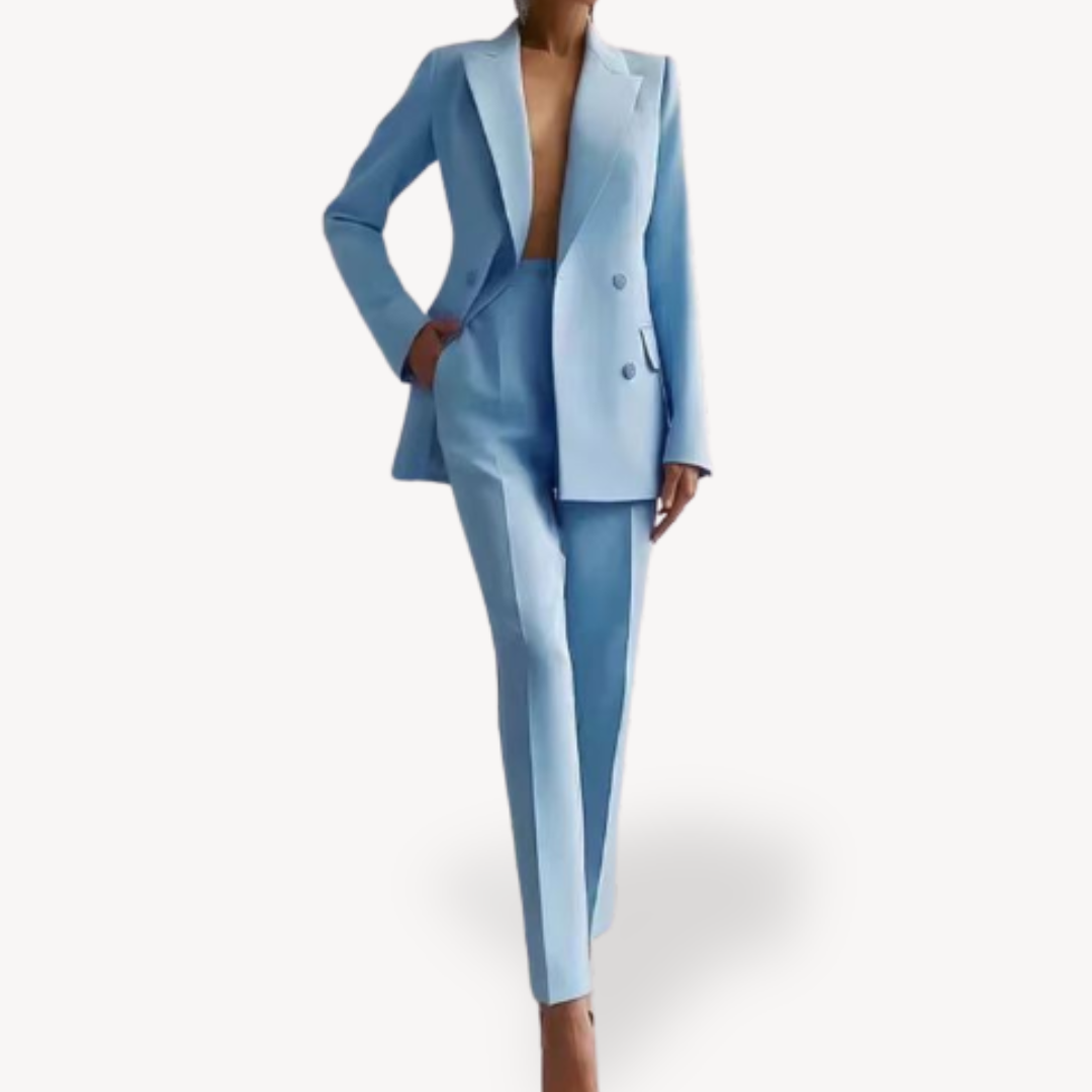 Women's Tailored Blazer Trouser Set – Women’s Single-Breasted Suit