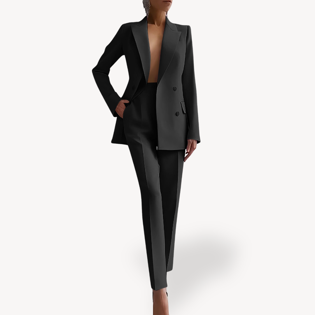 Women's Tailored Blazer Trouser Set – Women’s Single-Breasted Suit