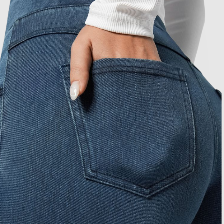 High-Waist Wide-Leg Stretch Denim Women’s Pants