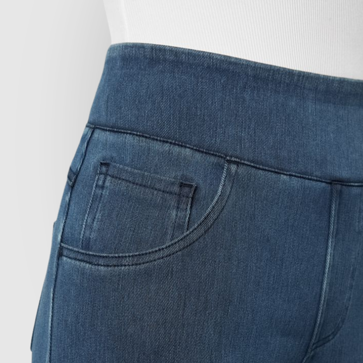 High-Waist Wide-Leg Stretch Denim Women’s Pants