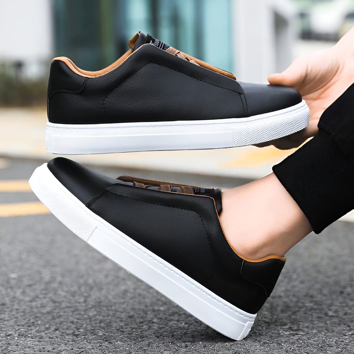 Men’s Sleek Slip-On Street Sneakers – Modern Comfort & Everyday Style
