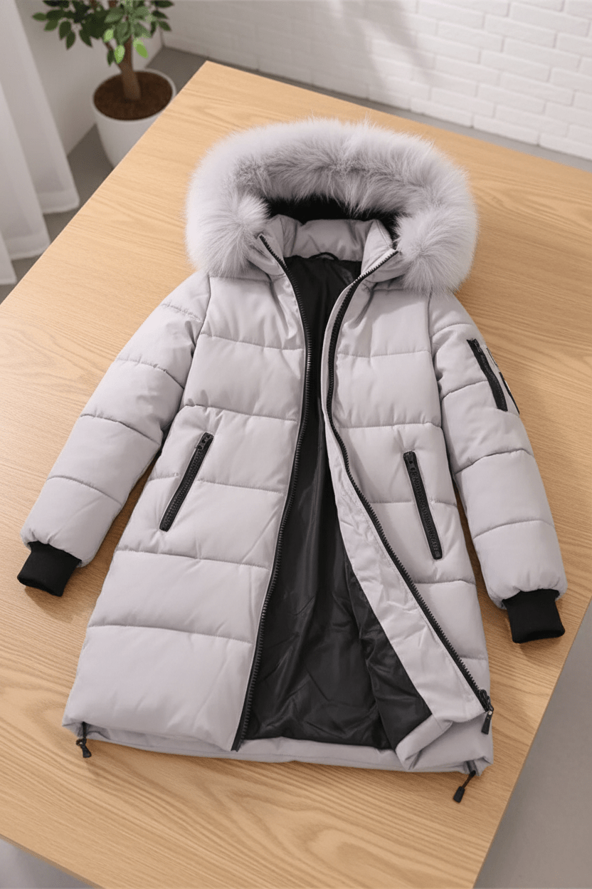 Alannah – Women’s Quilted Insulated Parka Jacket with Fur Collar