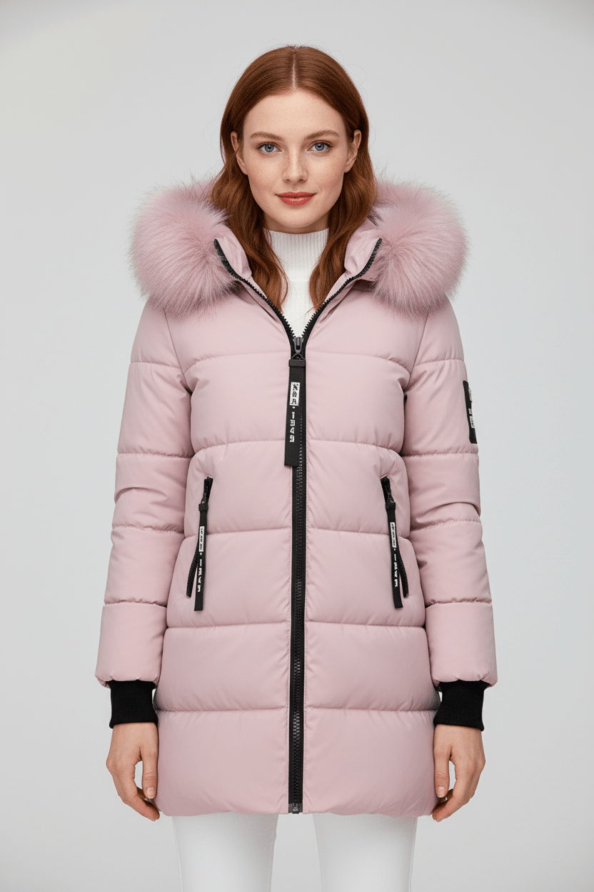 Alannah – Women’s Quilted Insulated Parka Jacket with Fur Collar