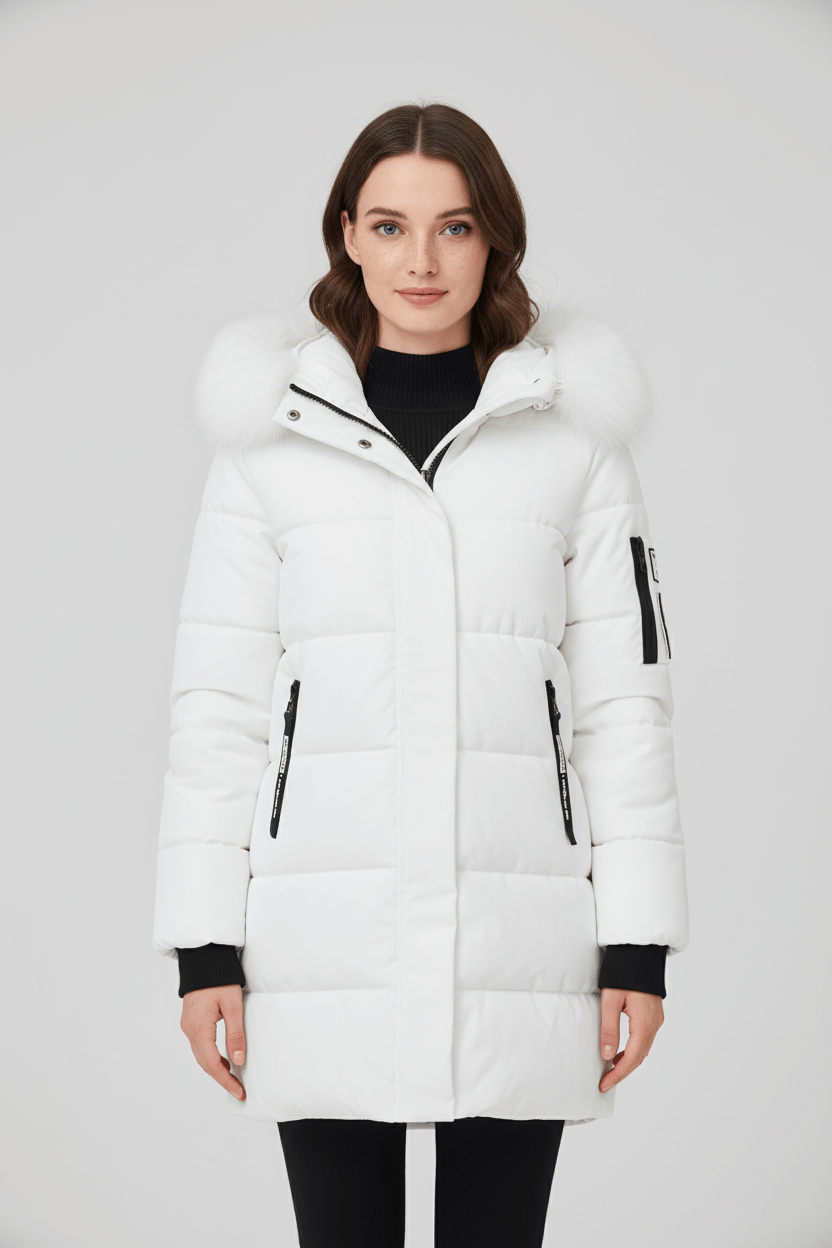 Alannah – Women’s Quilted Insulated Parka Jacket with Fur Collar