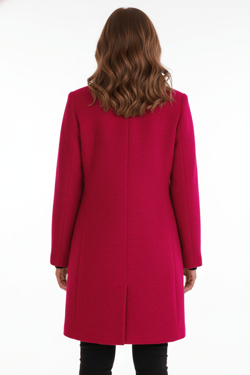 Elegant Stand-Collar Wool-Blend Coat – Timeless & Refined