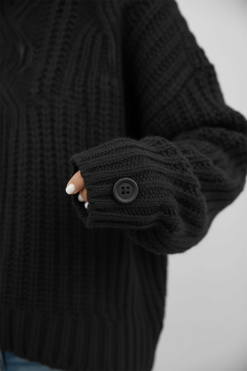 Women’s Cable Knit Jumper with High Neck