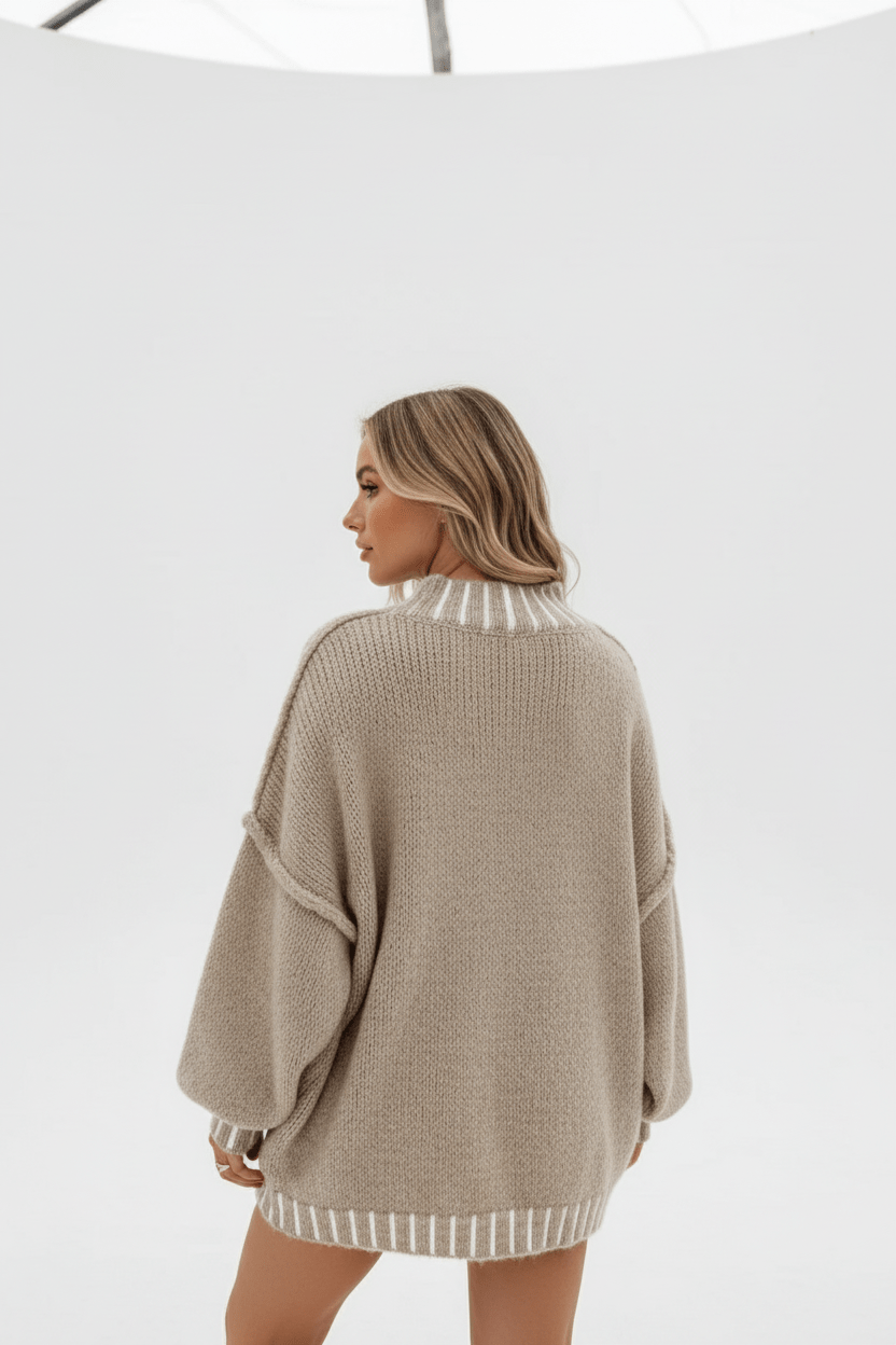 Women’s Oversized Knit Jumper with Balloon Sleeves