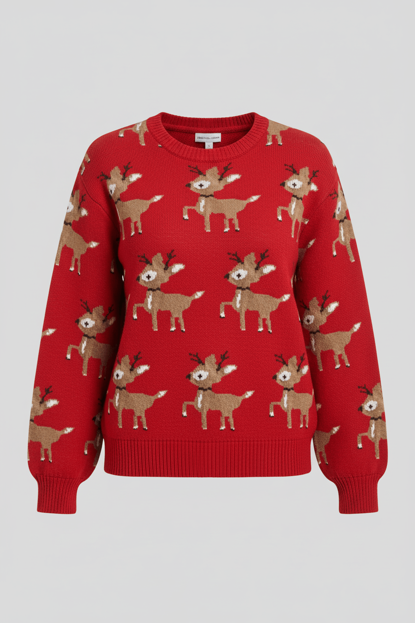 Festive Reindeer Knit Jumper – Cozy, Fun & Perfect for the Season