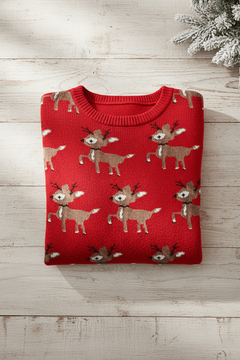 Festive Reindeer Knit Jumper – Cozy, Fun & Perfect for the Season