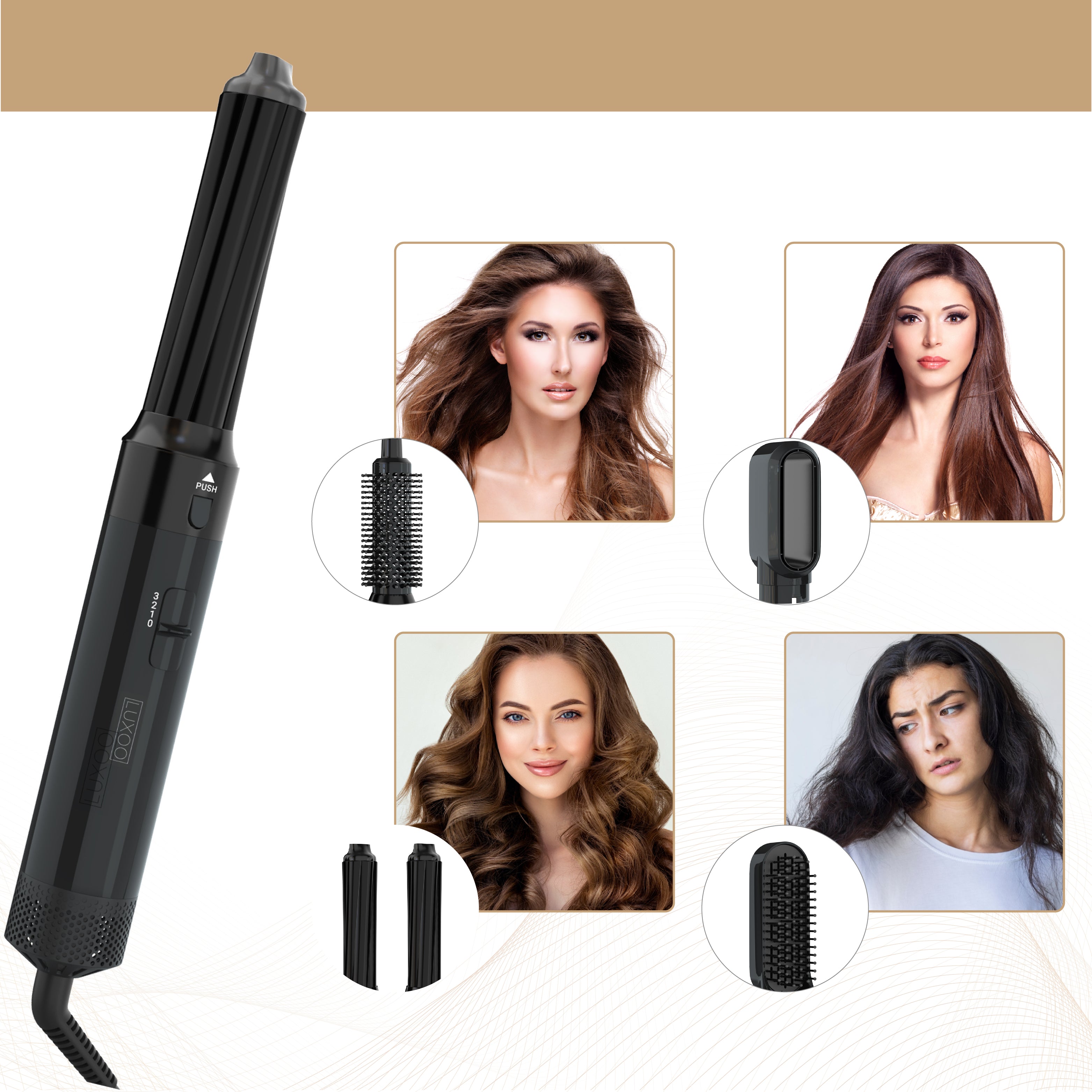 Luxoo Airstyler zwart