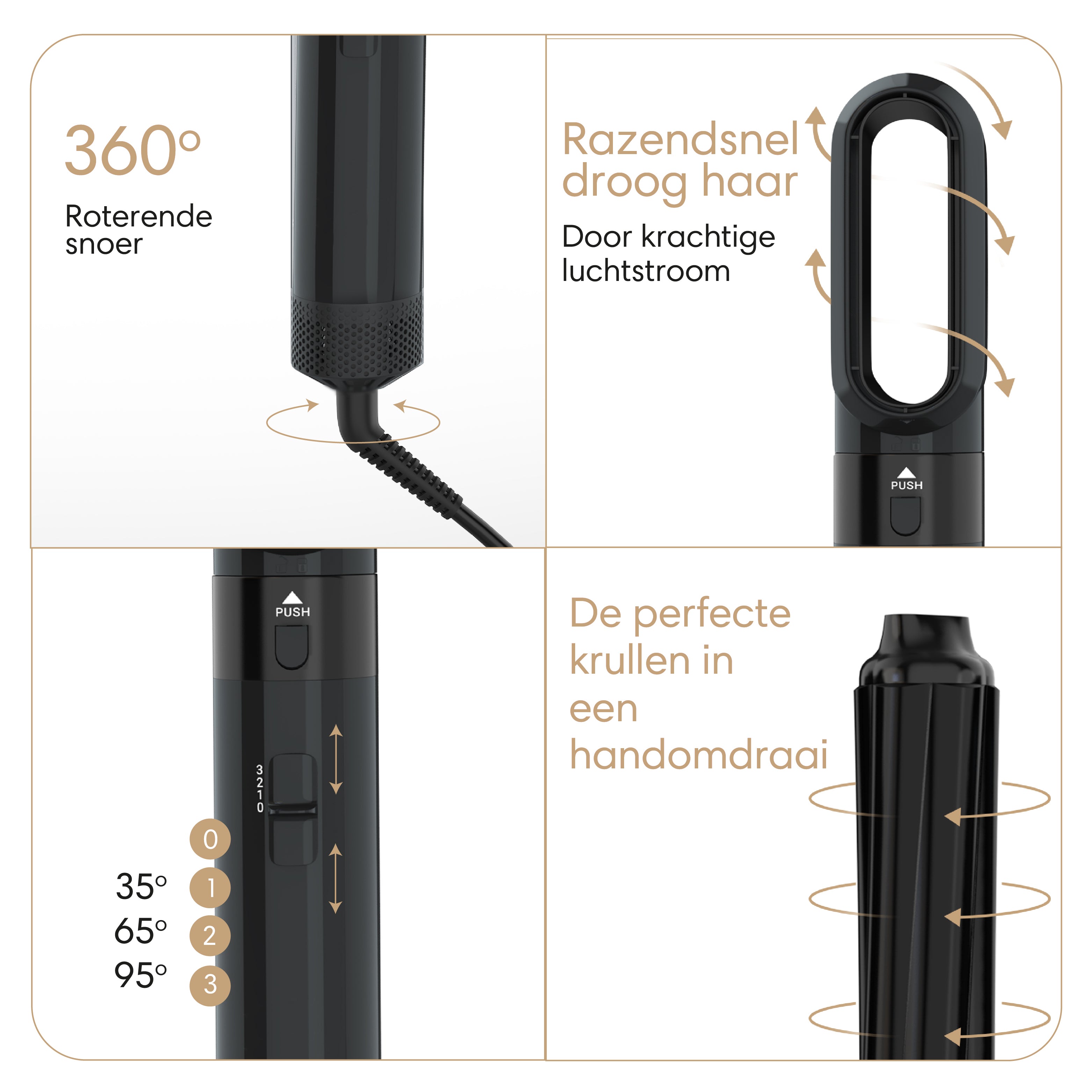 Luxoo Airstyler Zwart + opbergccase