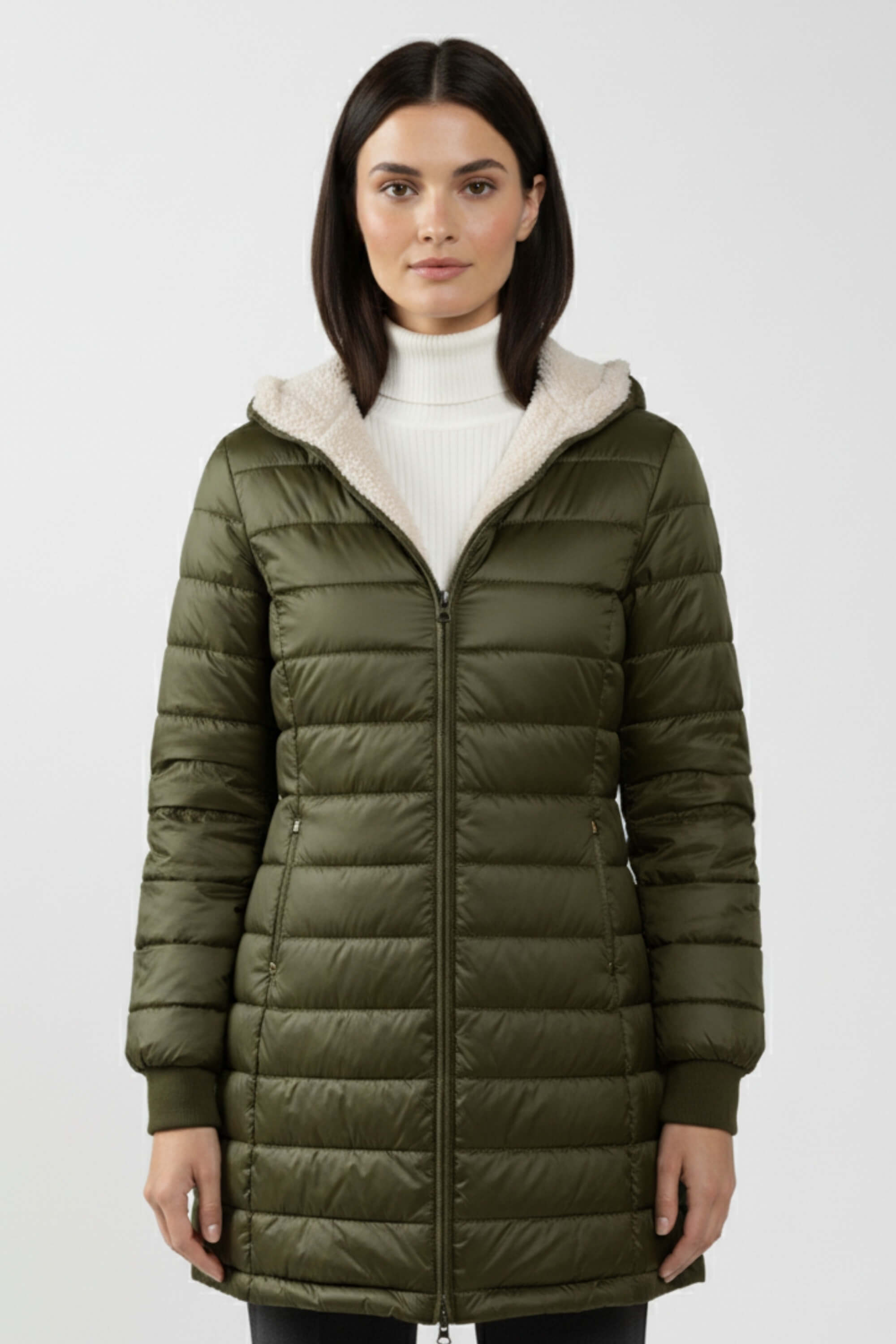 Long Puffer Coat with Soft Fleece Lining – Warm, Lightweight & Weather-Ready