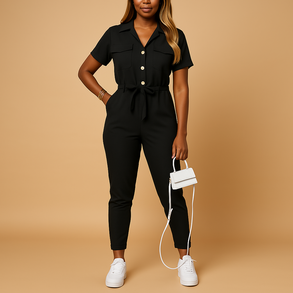 Tailored Women's Jumpsuit with Button Detail