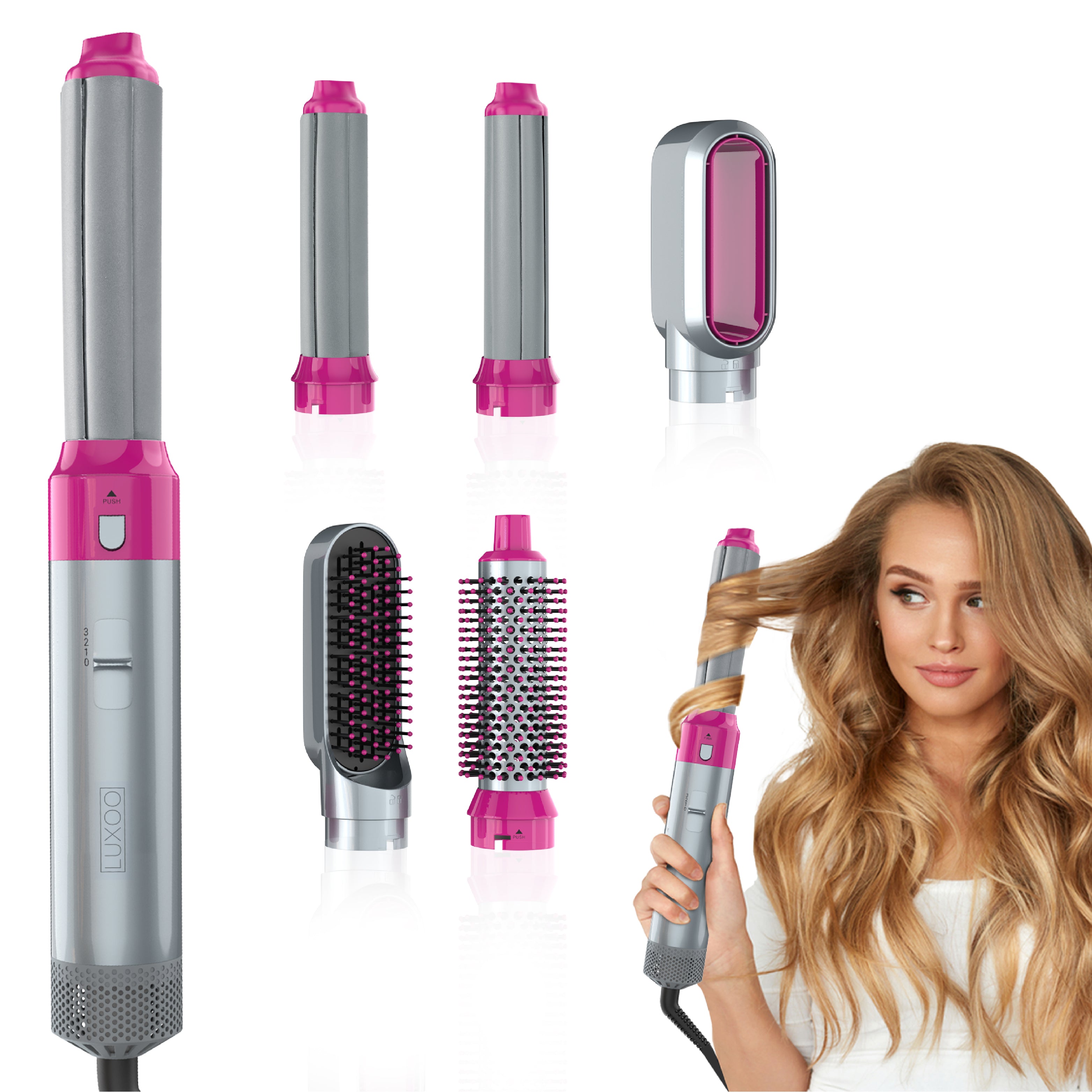 Luxoo Airstyler Roze Zilver