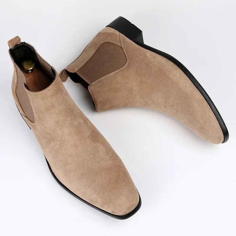 Men’s Elegant Suede Chelsea Boots – Minimalist Design, Maximum Style