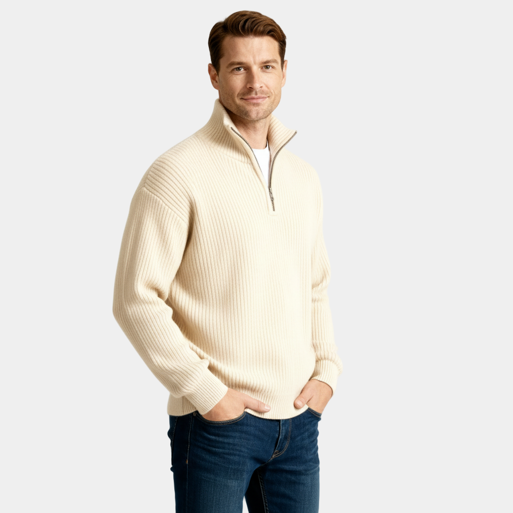 Camden Ribbed Half-Zip Knit