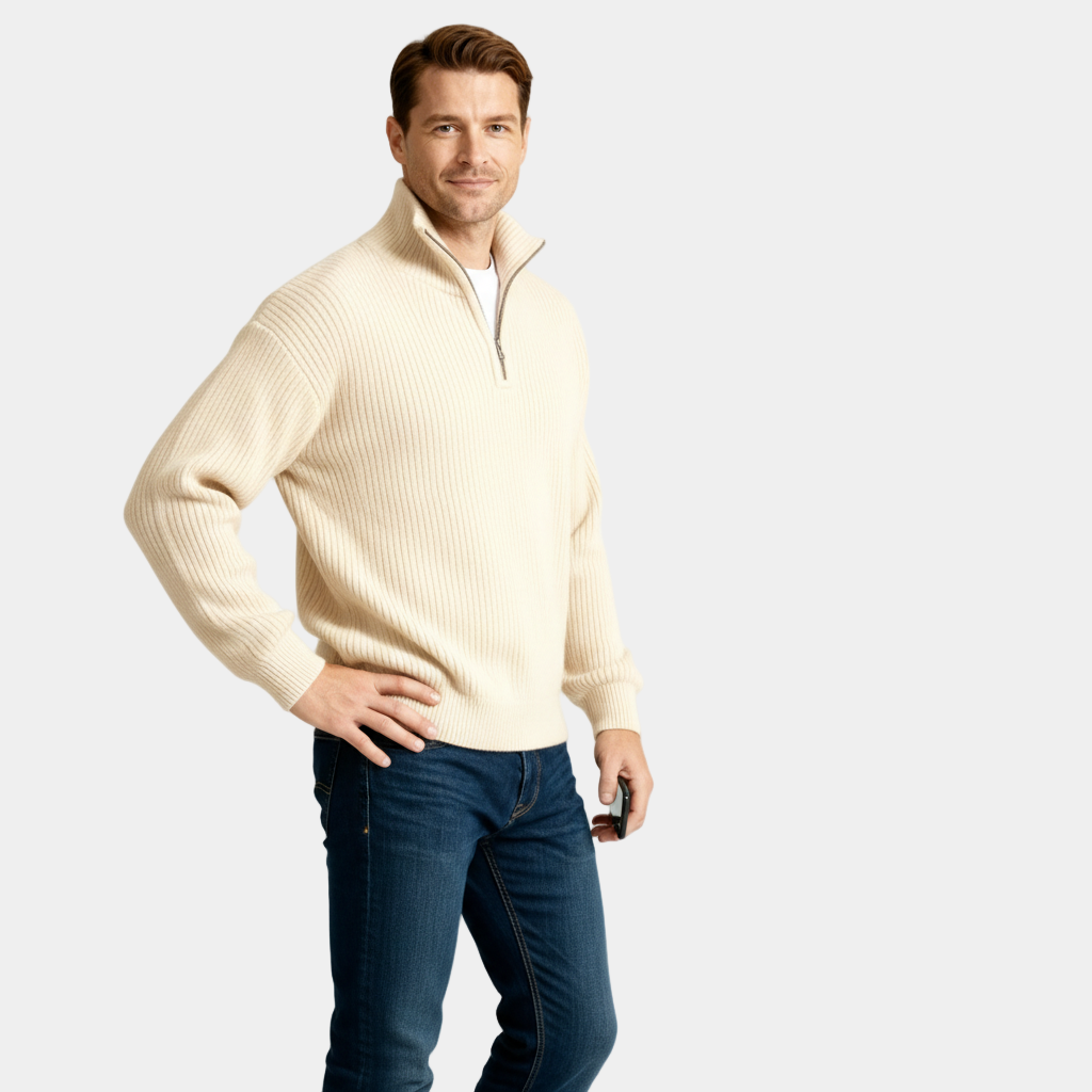 Camden Ribbed Half-Zip Knit