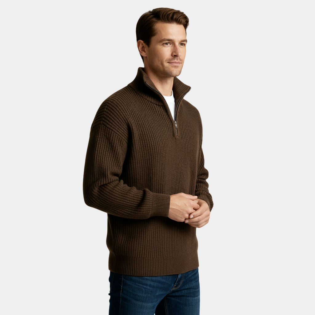 Camden Ribbed Half-Zip Knit