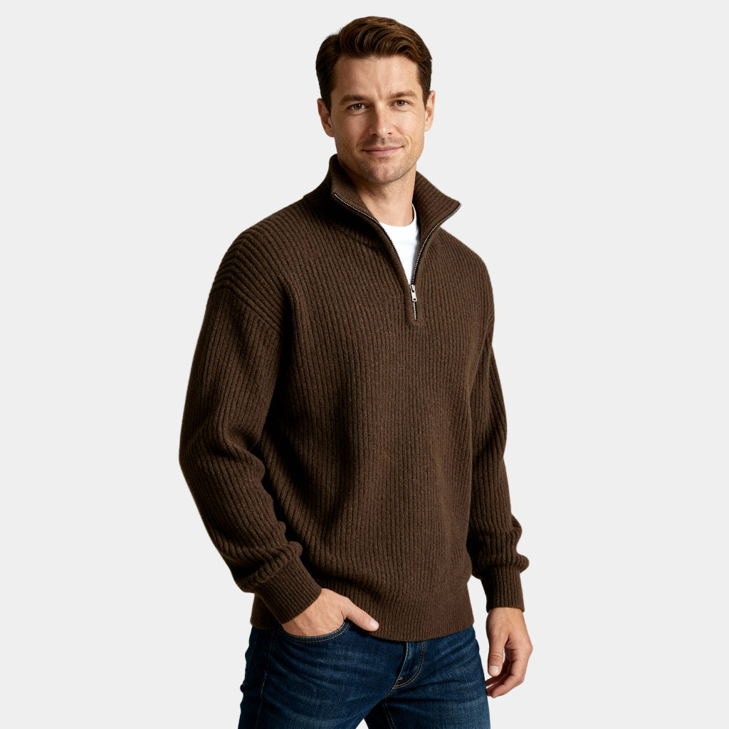 Camden Ribbed Half-Zip Knit