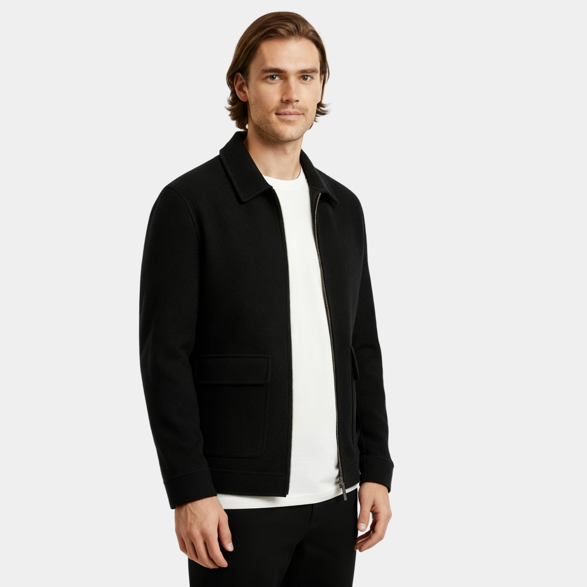 Men’s Wool-Blend Smart Jacket – Minimalist, Warm & Modern Fit