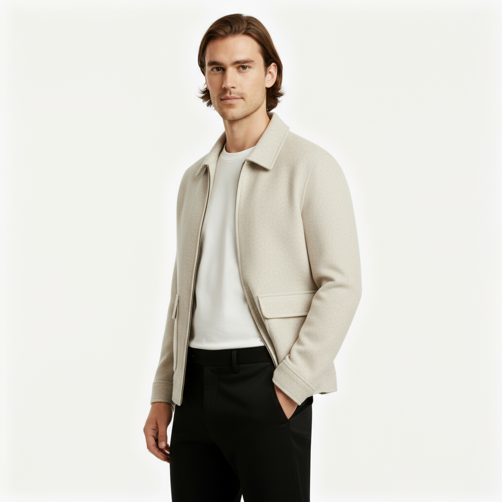 Men’s Wool-Blend Smart Jacket – Minimalist, Warm & Modern Fit