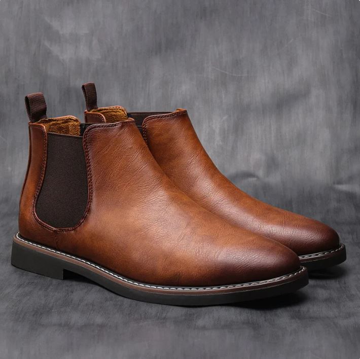 Men’s Classic Leather Chelsea Boots – Timeless Design & Everyday Comfort