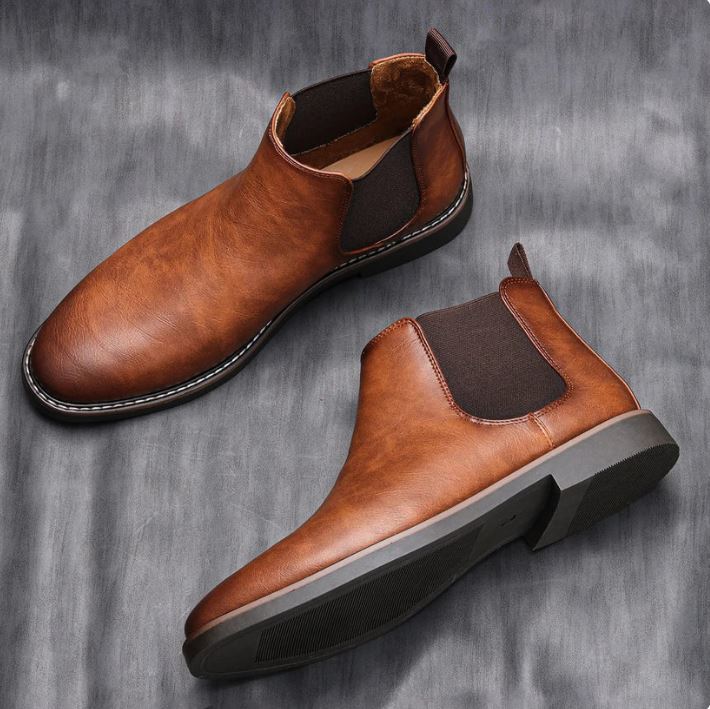 Men’s Classic Leather Chelsea Boots – Timeless Design & Everyday Comfort