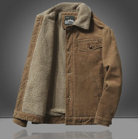 Men’s Corduroy Sherpa-Lined Jacket – Vintage Winter Coat