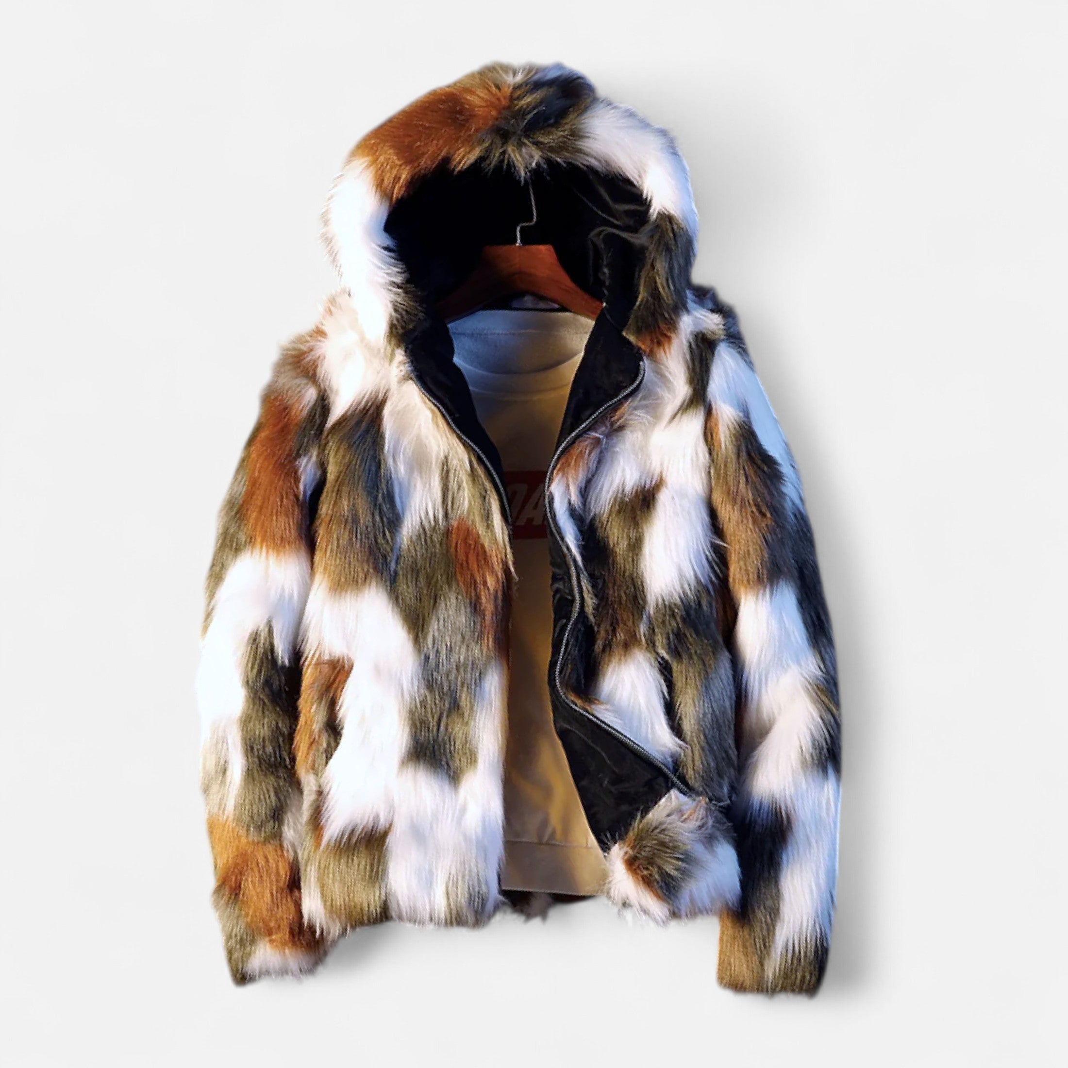 Men’s Premium Faux Fur Hooded Jacket – Luxury Winter Edition