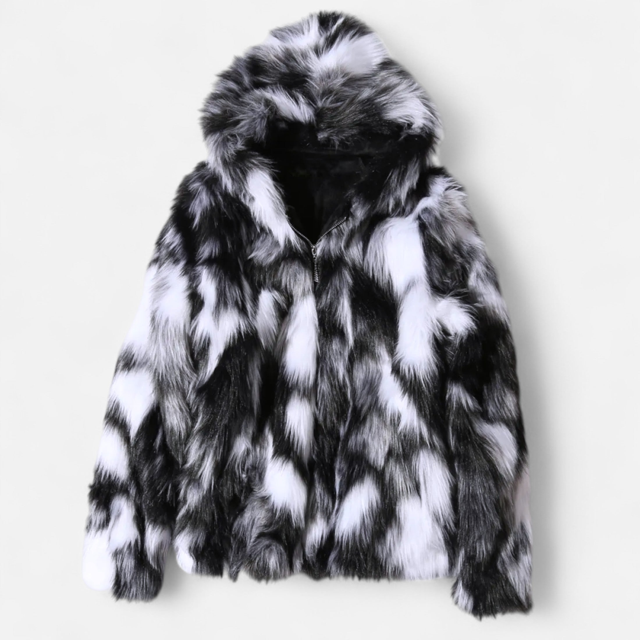 Men’s Premium Faux Fur Hooded Jacket – Luxury Winter Edition