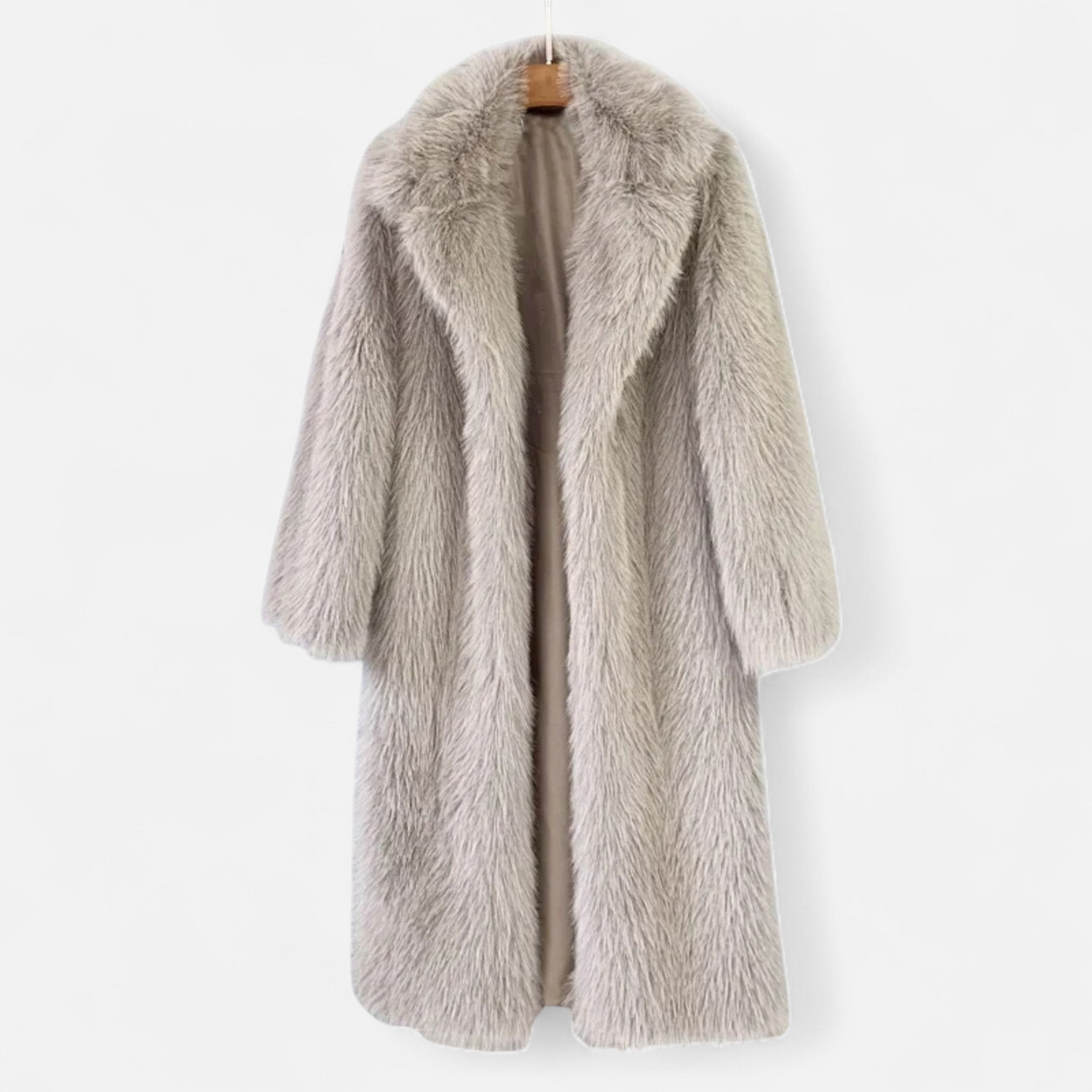 Luxury Long Faux Fur Coat – Women's Elegant Winter Comfort
