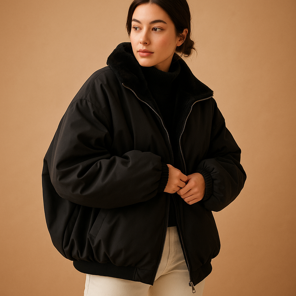 Women’s Short Winter Coat with Hood – Warm & Stylish