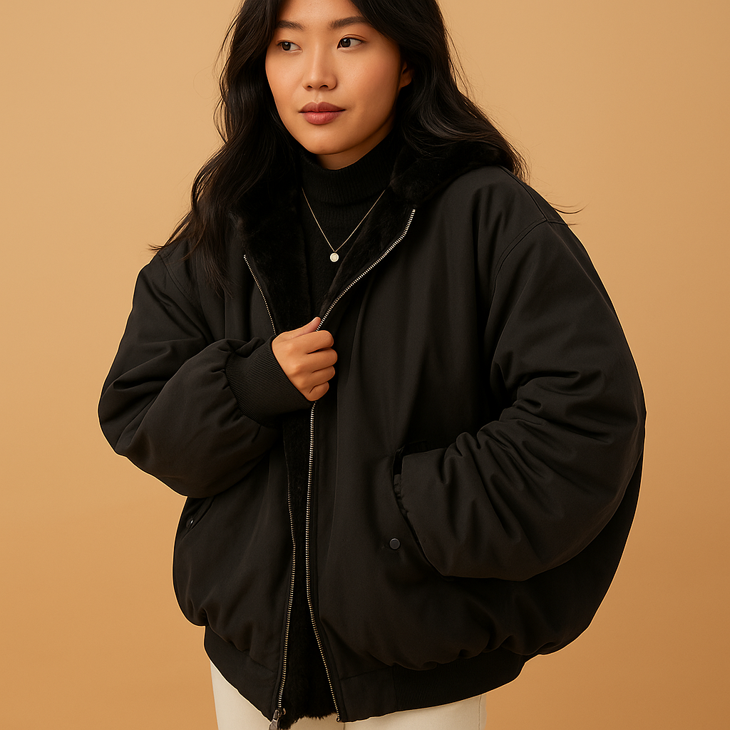 Women’s Short Winter Coat with Hood – Warm & Stylish