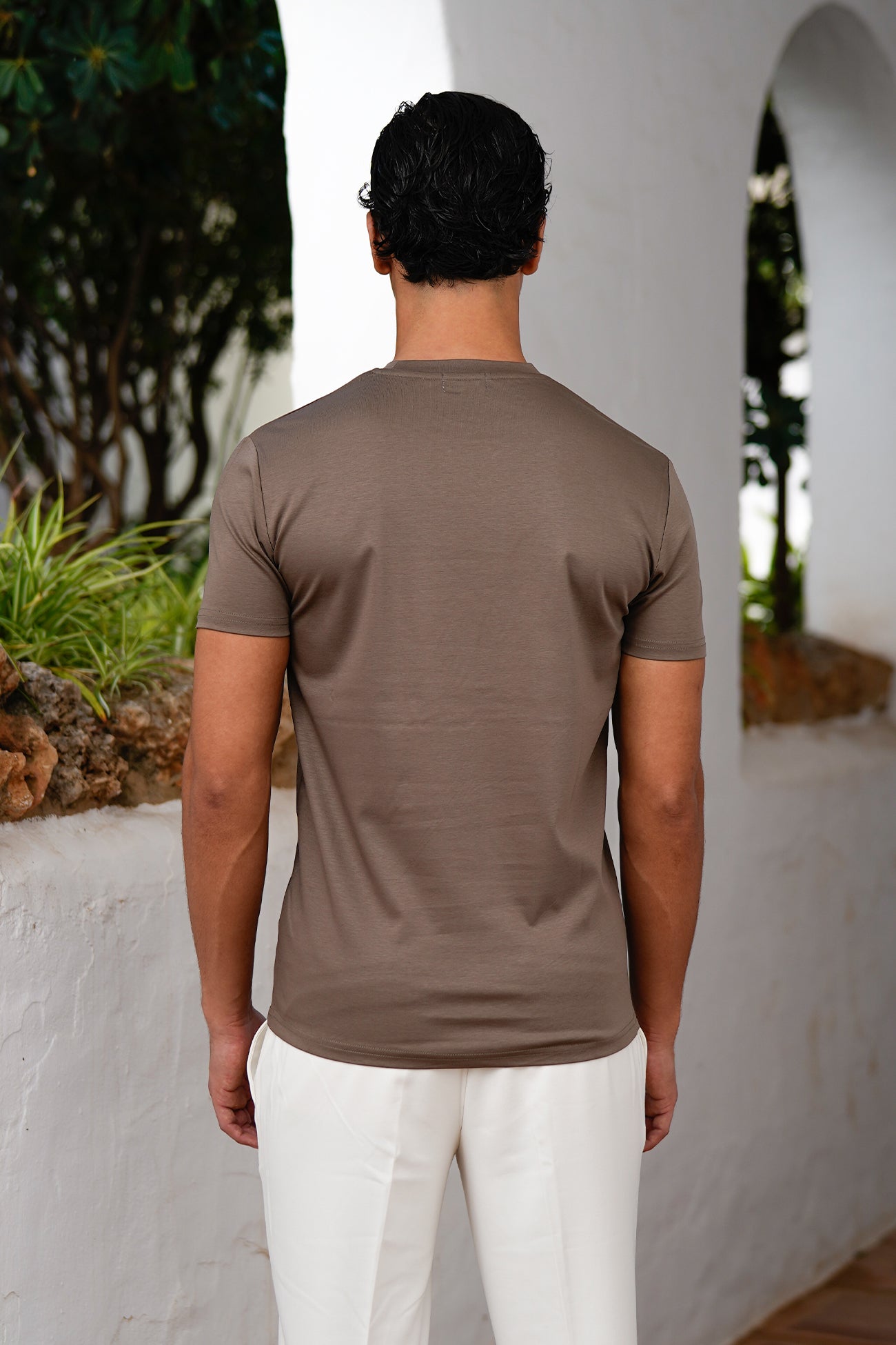 Luxury Men’s Shiny Crew Neck Tee – Smooth Satin Feel