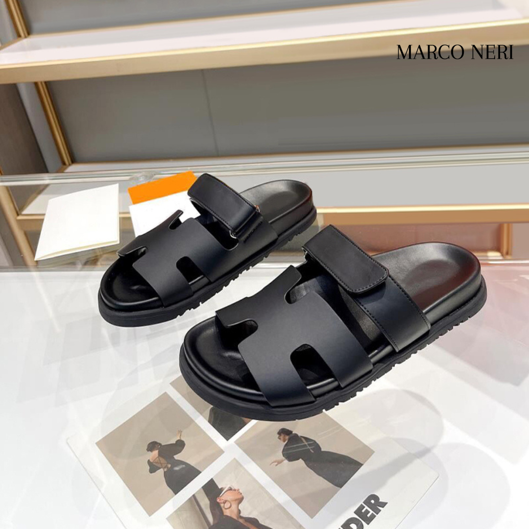 Men’s Luxury Leather Slides – Minimal Design & Soft Comfort
