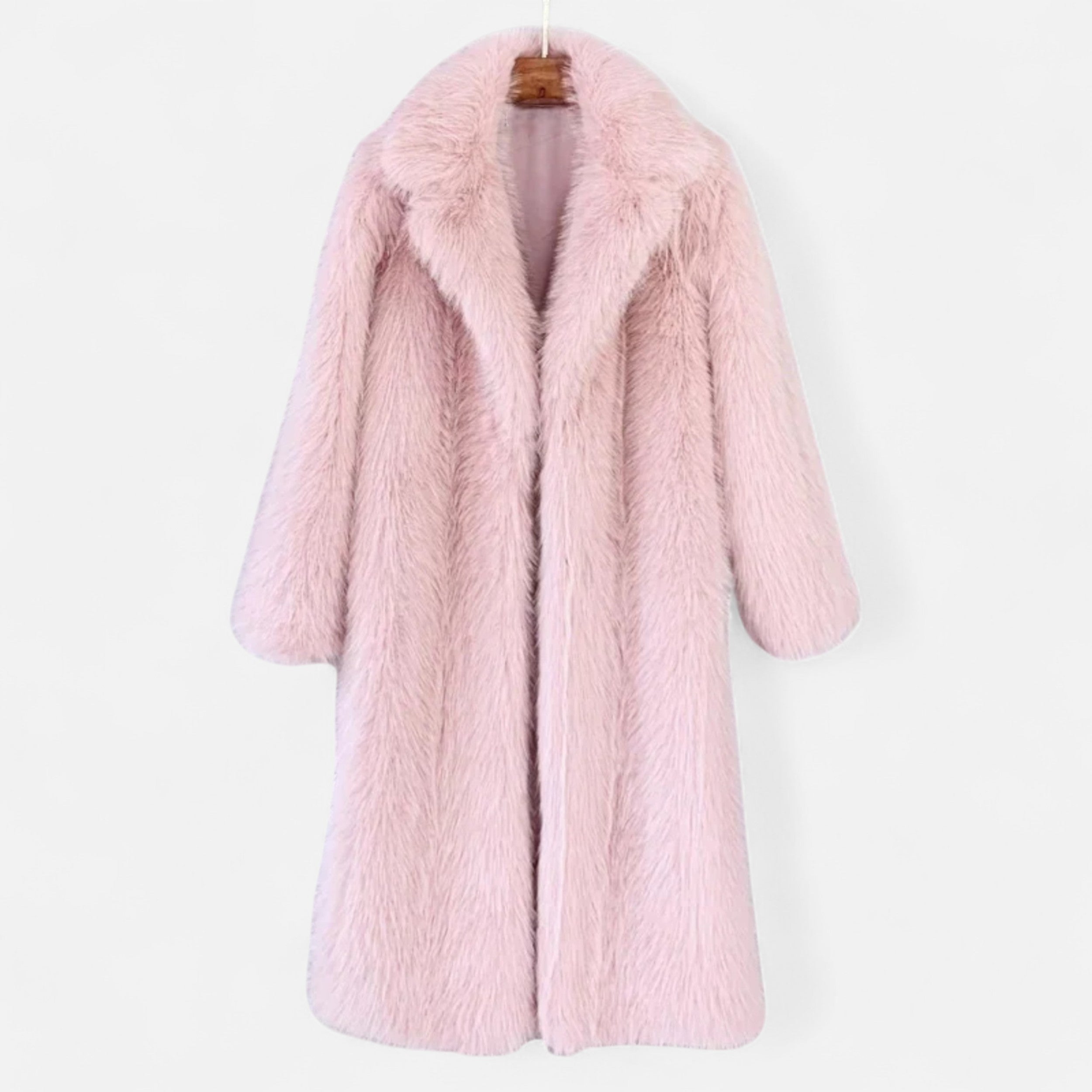 Luxury Long Faux Fur Coat – Women's Elegant Winter Comfort