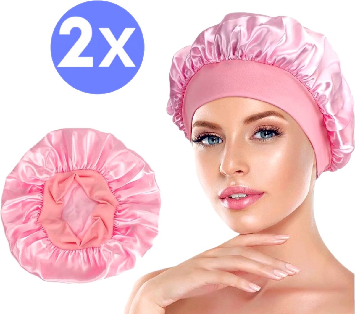 Luxoo Bonnet Satijn - Slaapmuts Satijn - Roze