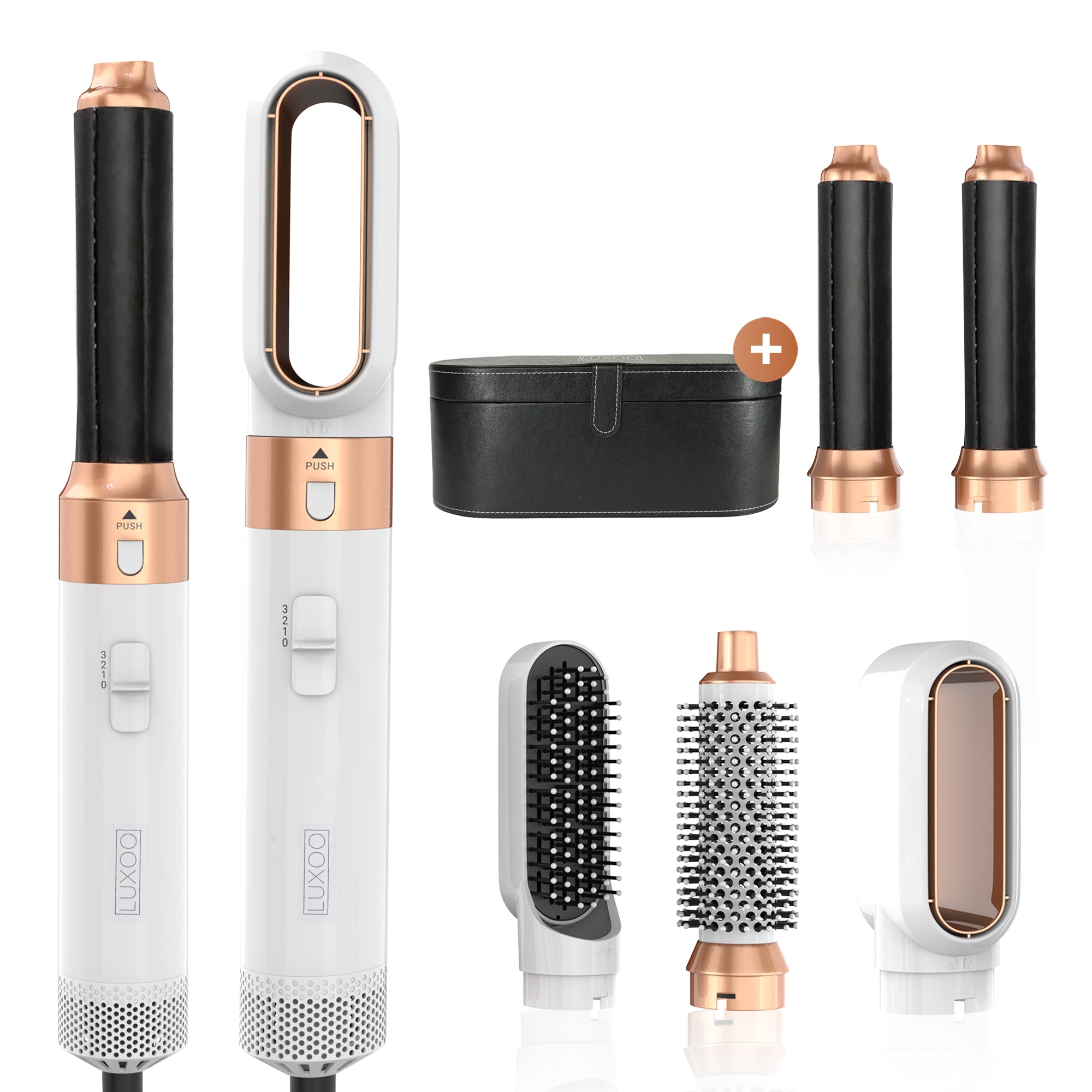 Luxoo Airstyler Wit goud + opbergccase