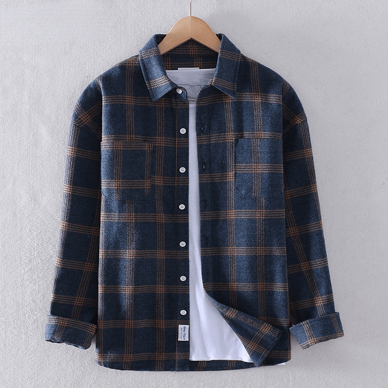Men’s Checked Flannel Shirt – Soft Feel & Casual Layering