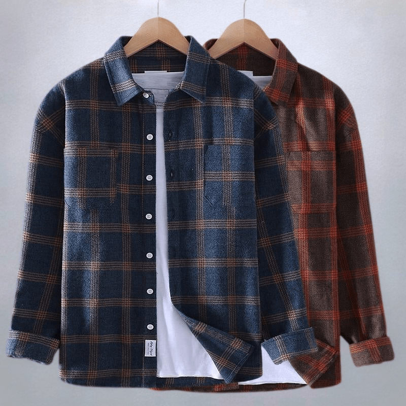 Men’s Checked Flannel Shirt – Soft Feel & Casual Layering
