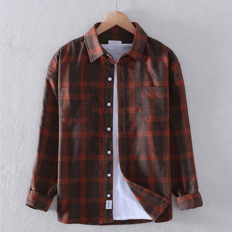 Men’s Checked Flannel Shirt – Soft Feel & Casual Layering